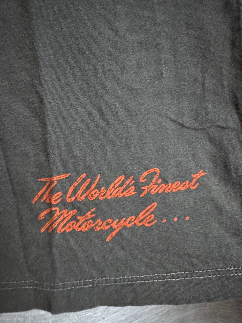 Harley-Davidson Gray Short Sleeve Tee with Orange Accents - Picture 3 of 5